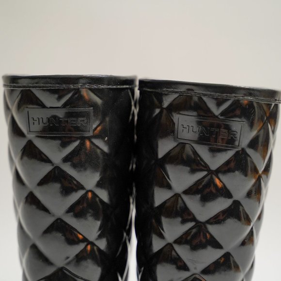 Hunter Refined Quilted Gloss Rain Boots NWOT - Picture 2 of 10